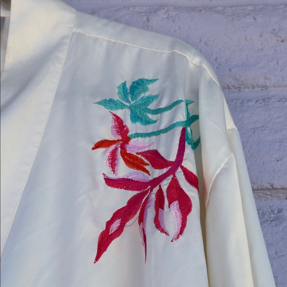 Vintage Natori Embroidered Full Length Robe - Picture 9 of 11